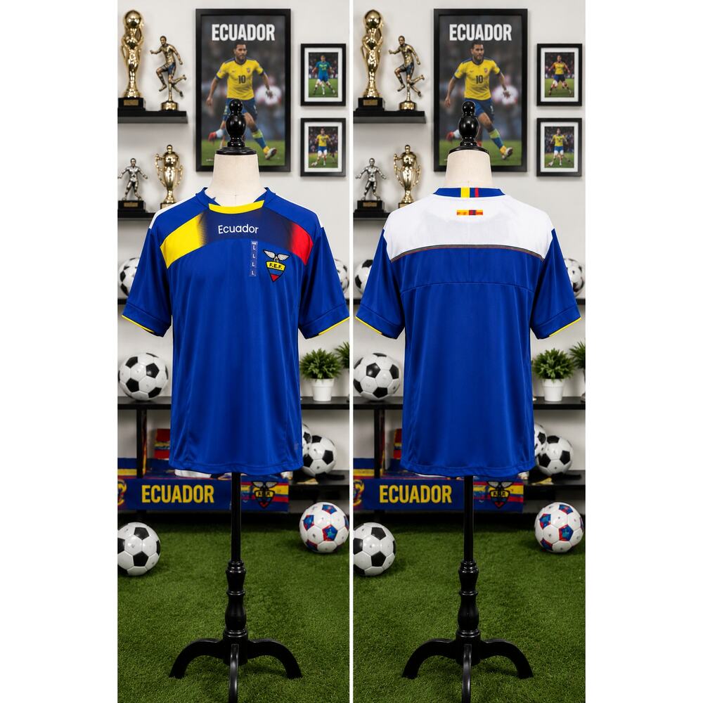 NWOT Ecuador FEF Soccer Jersey Large Blue National Team Futbol Shirt